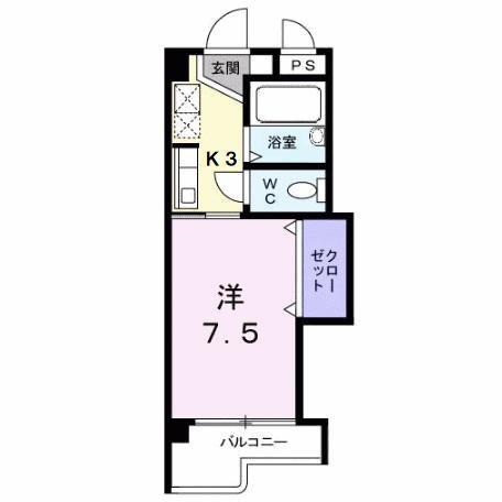 アビタシオン柳町(1K/2階)の間取り写真