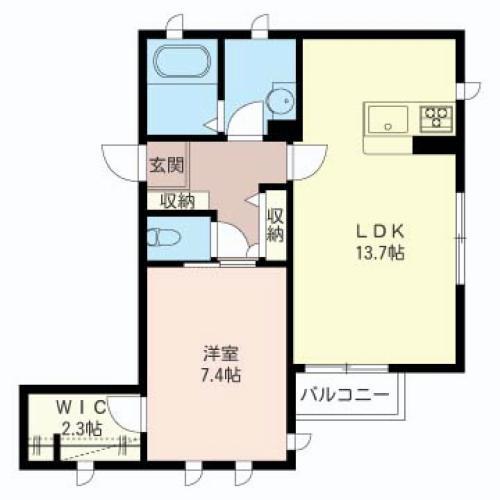ホームタウン柏木(1LDK/2階)の間取り写真