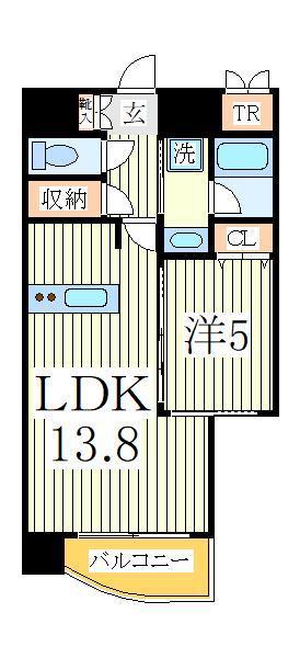 ノートル・レーヴ井上(1LDK/7階)の間取り写真