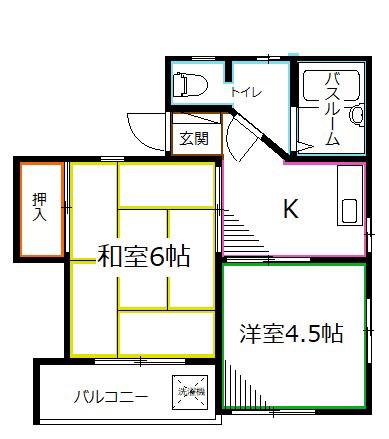 クラシックス国立(2K/1階)の間取り写真