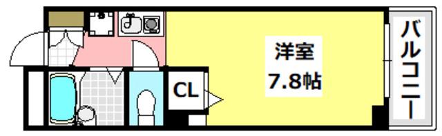 アビタシオン・F(ワンルーム/2階)の間取り写真