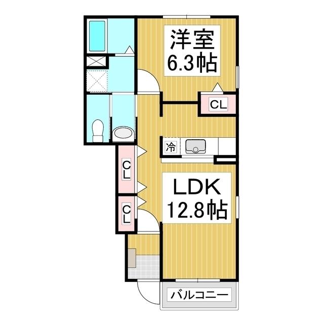 S.R-E・2(1LDK/1階)の間取り写真