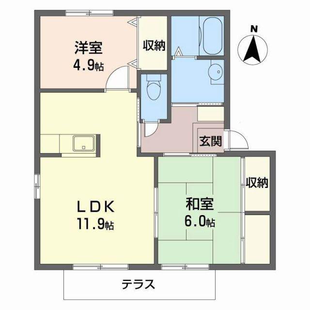 レジェンドガーデン(2LDK/1階)の間取り写真