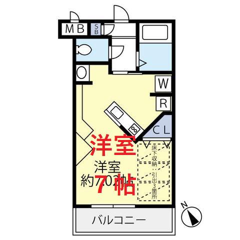 グランヴァン大井町II(ワンルーム/8階)の間取り写真