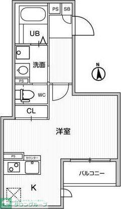 BACK LANE HOUSE(1K/2階)の間取り写真