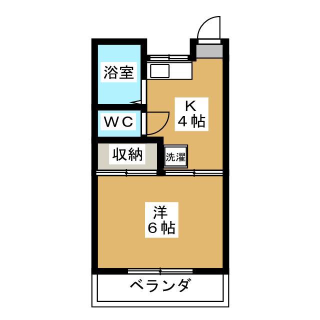 サニータイム菊野台(1K/1階)の間取り写真
