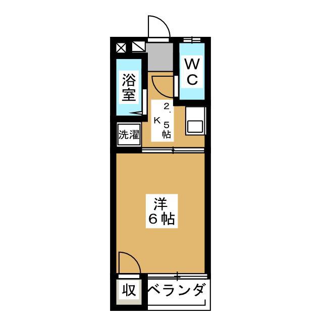 Kコスモスハイツ(1K/2階)の間取り写真