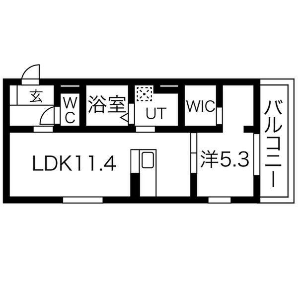 アイル京都山科(1LDK/2階)の間取り写真