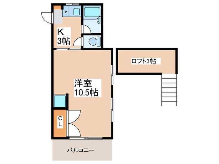 メリーメイトI(1K/1階)の間取り写真