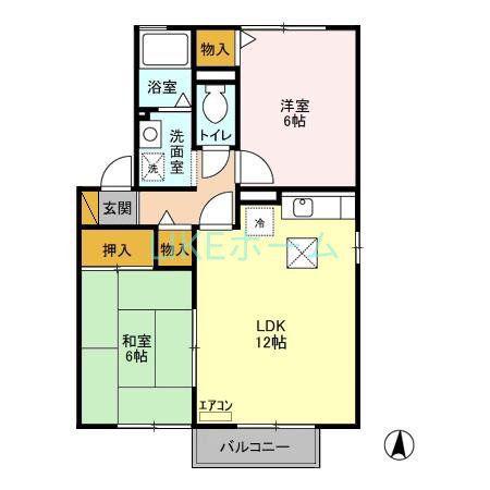 メゾン・ド・ルミエール(2LDK/1階)の間取り写真
