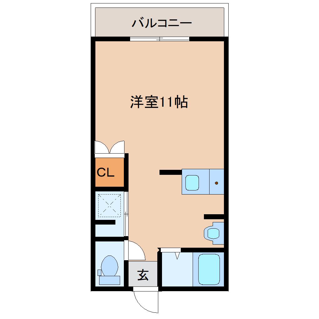 リルームス三重町III(ワンルーム/2階)の間取り写真