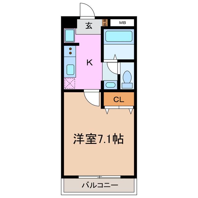 グレイスヴィラ(1K/2階)の間取り写真