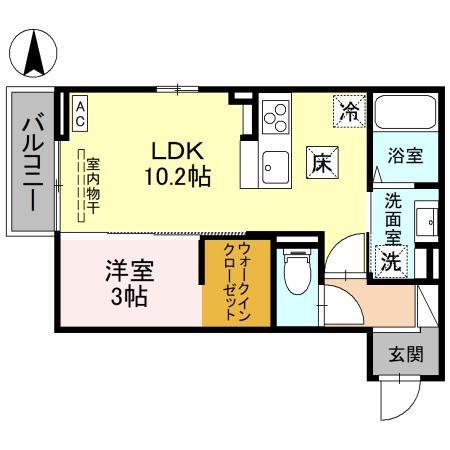 AVANCE(1LDK/1階)の間取り写真