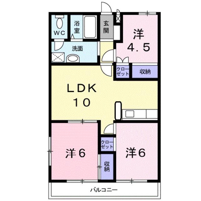 カサボニータ(3LDK/3階)の間取り写真