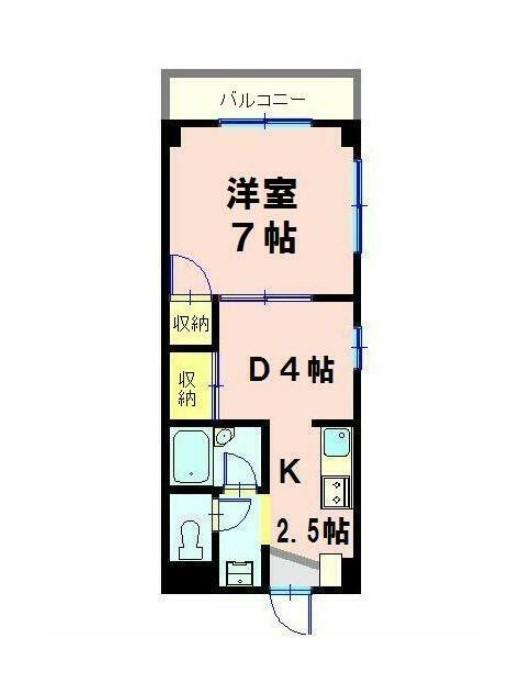 アソシエート21(1DK/4階)の間取り写真