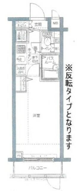 トーシンフェニックス五反田(1K/1階)の間取り写真