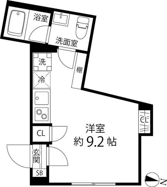 TS GARDEN中落合(ワンルーム/1階)の間取り写真