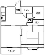 コンフォートハウスB棟(2DK/2階)の間取り写真
