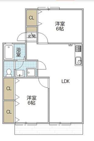 セジュール日高 A(2LDK/1階)の間取り写真