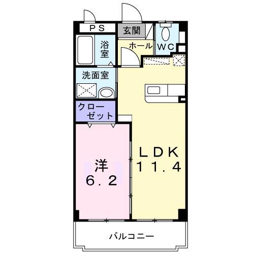 DREAMPALACE-邦-(1LDK/3階)の間取り写真
