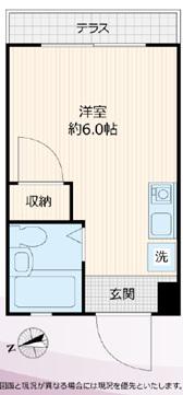 ジュネス中神(ワンルーム/1階)の間取り写真