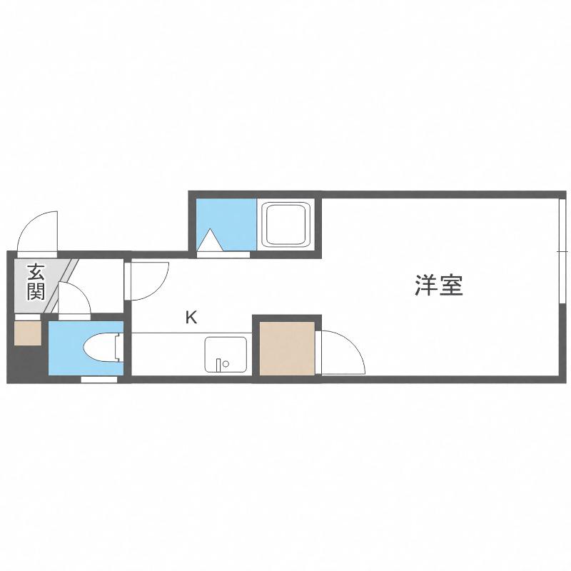 プラザイン福住A(1K/2階)の間取り写真
