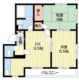 亀戸ハウス(2DK/3階)の間取り写真