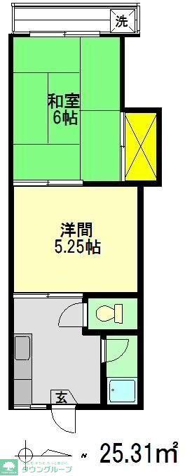 コーポタツノD棟(2K/2階)の間取り写真