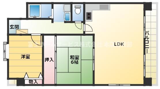 レグルス我孫子(2LDK/5階)の間取り写真