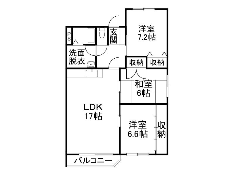 サンブライトハイツNO.3(3LDK/2階)の間取り写真