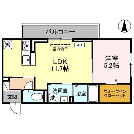 イル デ ペティ(1LDK/2階)の間取り写真