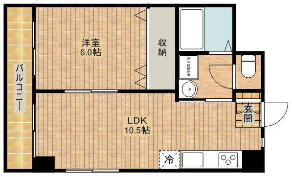 サイトウ第一ビル(1LDK/2階)の間取り写真