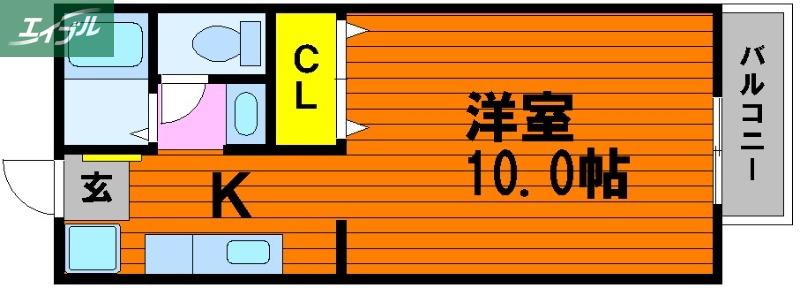 レジデンス西崎 B(1K/1階)の間取り写真