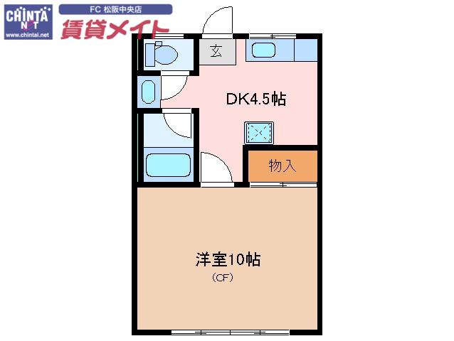 プラザ14(1DK/2階)の間取り写真