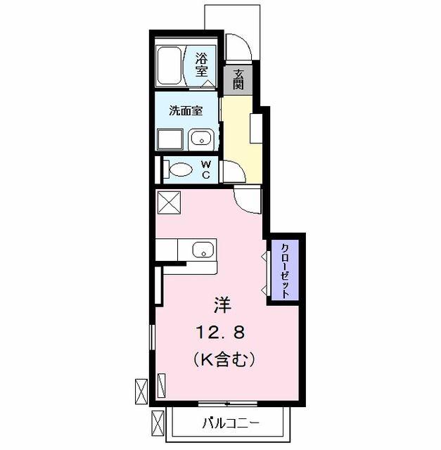 ラルジュ・ツカサ マテルネル(ワンルーム/1階)の間取り写真