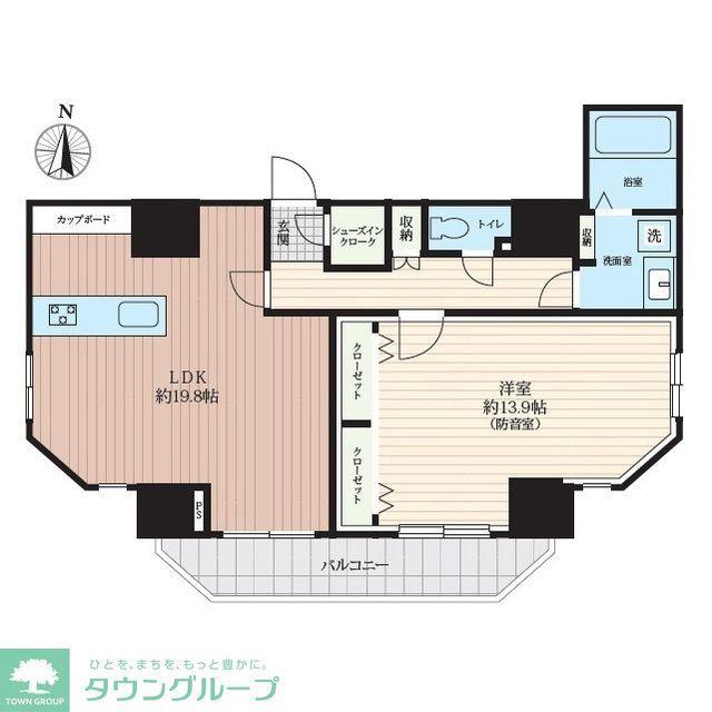 プライムブリス森下スタジオ(1LDK/9階)の間取り写真