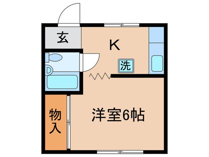 河野マンション(1K/4階)の間取り写真
