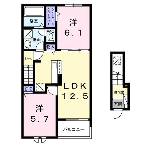 リンナラ(2LDK/2階)の間取り写真