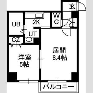 WILL DO南12条(1LDK/5階)の間取り写真