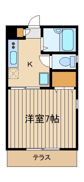 コーポオザキツー(1K/1階)の間取り写真