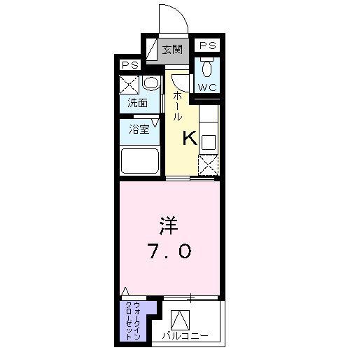 マーレーモンティーVI(1K/3階)の間取り写真
