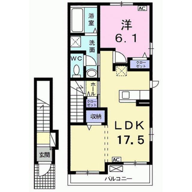 スプリング フォースII(1LDK/2階)の間取り写真