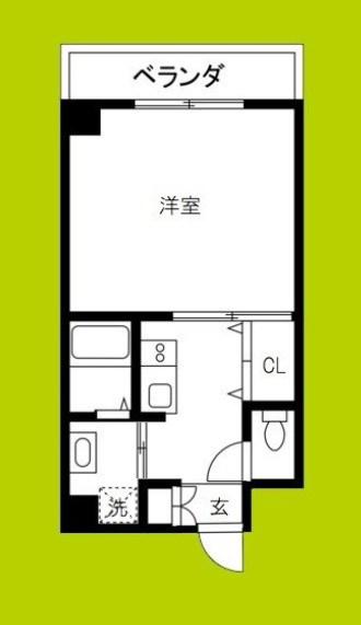 クレビオス難波イースト(1K/9階)の間取り写真