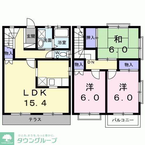 サニーコートA(3LDK/1階)の間取り写真