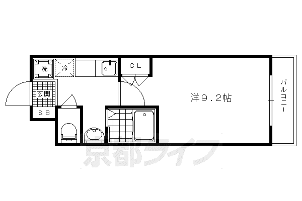 エクセレンス・天神通(1K/1階)の間取り写真