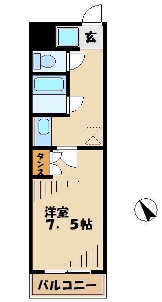 ルピナス8(1K/3階)の間取り写真