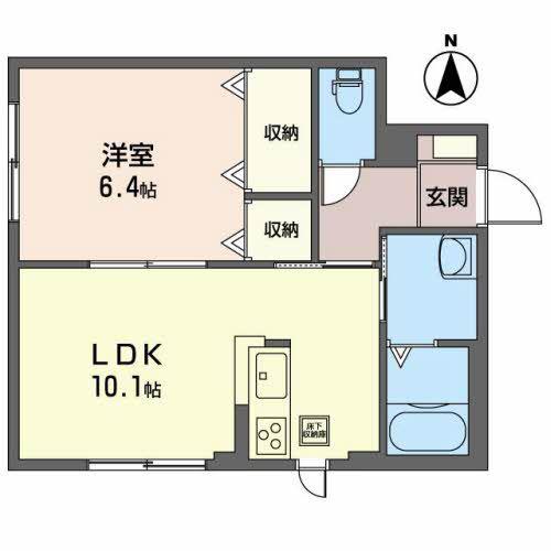シャーメゾントパーズ(1LDK/1階)の間取り写真