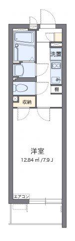 クレイノU&SIV(1K/1階)の間取り写真