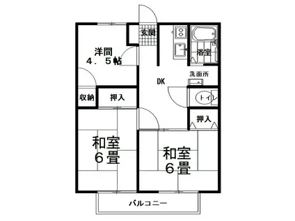 カトルメゾンB(3DK/2階)の間取り写真