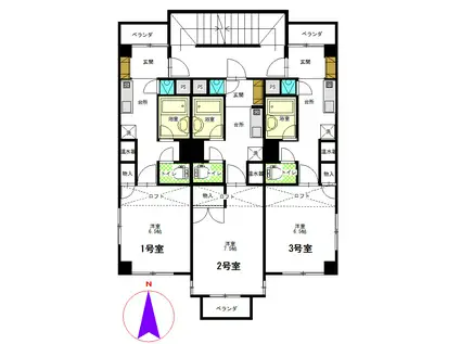 トラスティ米泉(1K/3階)の間取り写真